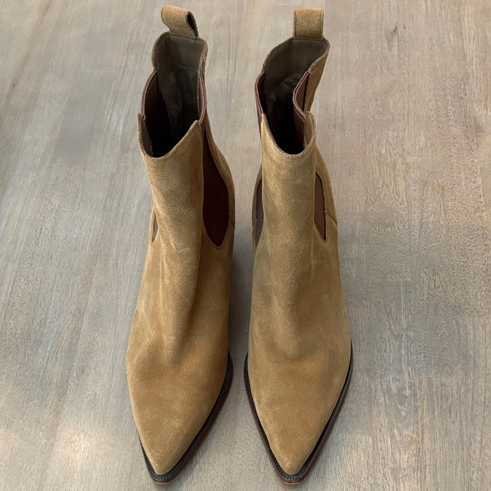 Dolce Vita Suede Tan Ankle Booties